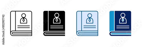 Teacher With Book Icon Set Multiple Style Collection