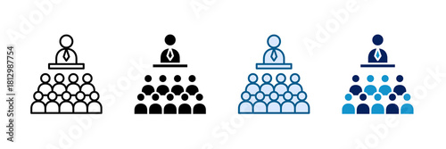 Group Teaching Icon Set Multiple Style Collection