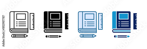 Teaching Materials Icon Set Multiple Style Collection
