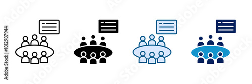 Class Discussion Icon Set Multiple Style Collection