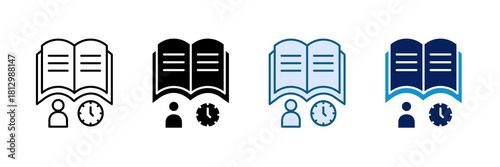 Reading Time Icon Set Multiple Style Collection