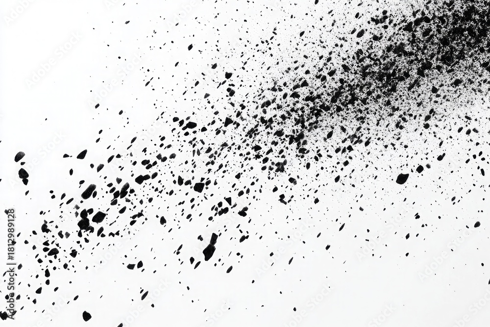 Fototapeta premium Abstract black ink splatter on white background