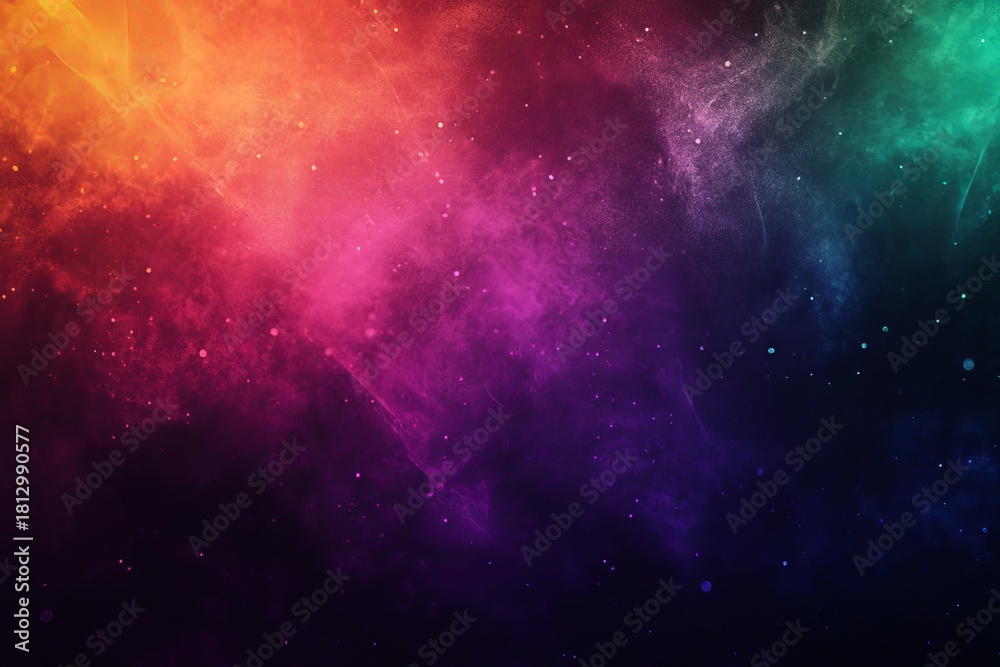 Naklejka premium Vibrant cosmic nebula with swirling colors and stardust