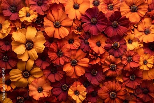 Wallpaper Mural Vibrant autumn flower arrangement in rich reds and oranges Torontodigital.ca