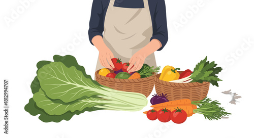 Fresh Produce Arrangement Depicting Culinary Preparation for Seasonal Delights