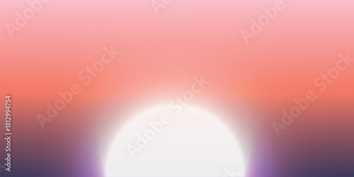 Abstract sunrise with a glowing orb against a soft gradient of pink, orange, and purple.