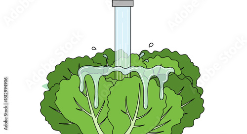 Freshness Poured: A Vibrant Illustration of Washing Vegetables for Culinary Purposes