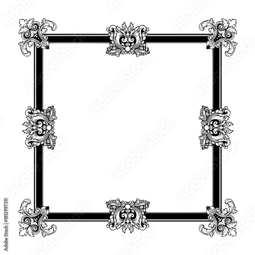 decorative frame with floral ornament
