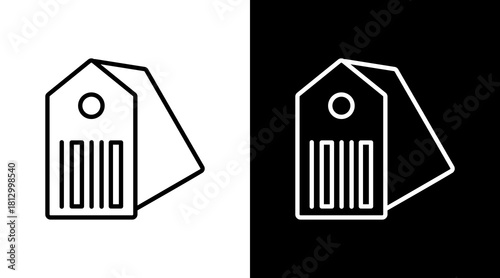 Barcode Tag Outline White Icon Set Design
