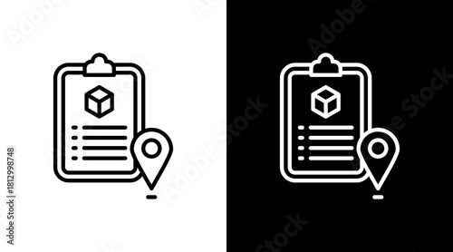 Asset Track Outline White Icon Set Design