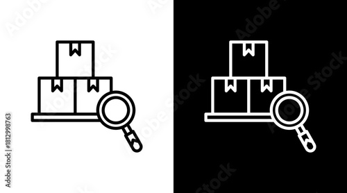 Check Stock Outline White Icon Set Design