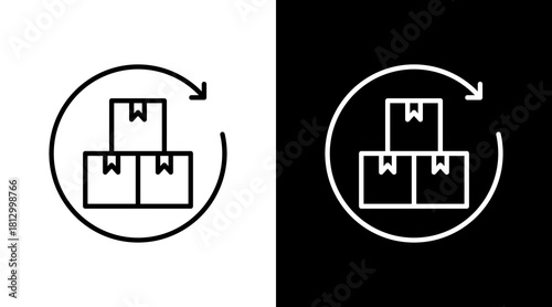 Cycle Count Outline White Icon Set Design
