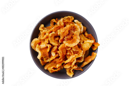 Crispy pork rinds with crunchy texture.