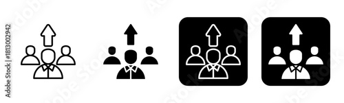 Leadership Icon Line and Black Fill Style Collection