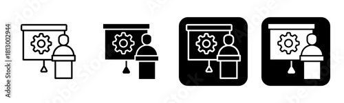 Training Icon Line and Black Fill Style Collection