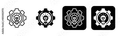 Management Icon Line and Black Fill Style Collection