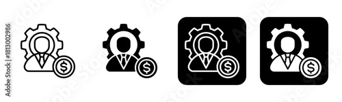 Businessman Icon Line and Black Fill Style Collection
