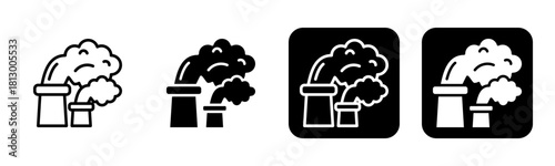 Air Pollution Icon Line and Black Fill Style Collection