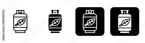 Biogas Icon Line and Black Fill Style Collection