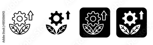 Sustainable Development Icon Line and Black Fill Style Collection