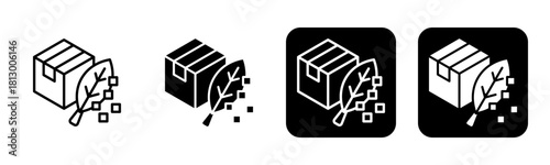 Biodegradable Icon Line and Black Fill Style Collection