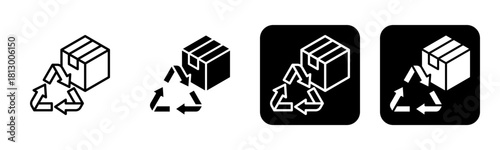 Recyclable Icon Line and Black Fill Style Collection