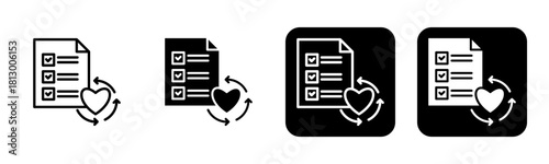 Life Cycle Icon Line and Black Fill Style Collection