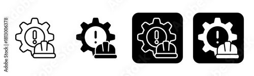 Risk Icon Line and Black Fill Style Collection