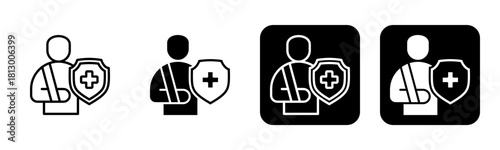 Accident Icon Line and Black Fill Style Collection