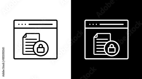 Data Protection White Icon Set Design