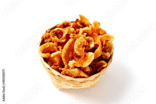 Crispy pork rinds with crunchy texture.