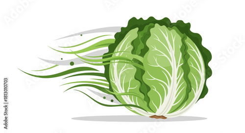 Healthy And Fresh Vegetable Design With Dynamic Lines Symbolizing Growth And Energy Display