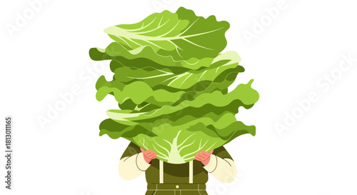 Green Leaves Being Held by Person Illustrating Abundance and Organic Freshness