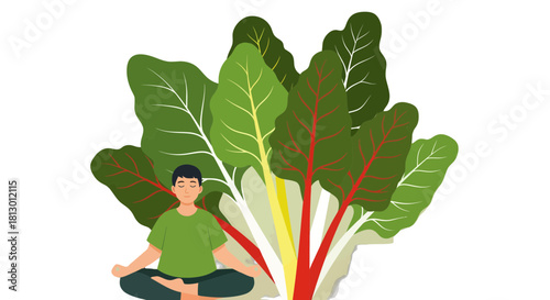 Healthy Lifestyle Depicted Through Vibrant Colors and Peaceful Meditation