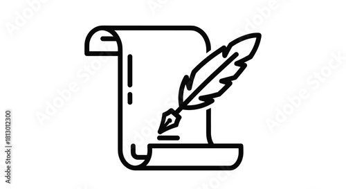 Elegant quill and parchment create a feeling of timeless tradition perfect for adding a touch of classic sophistication to your project, Generative AI.