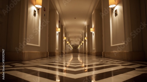 Hotel hallway interior