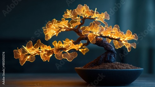 Illuminated bonsai tree