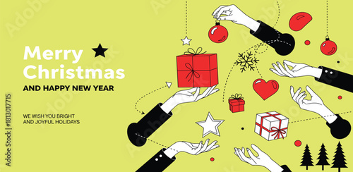 Festive Christmas Gift Giving A Modern Holiday Scene with Reach