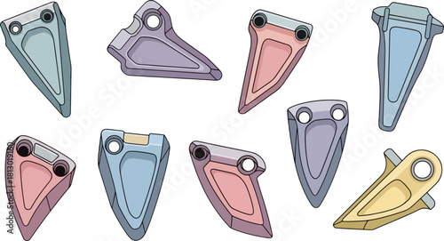 Colorful Car Clutch Parts Illustration in Pastel Shades for Mechanical or Engineering Use