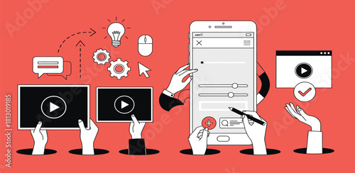 Creative Design Workflow Mobile App UI and Video Editing