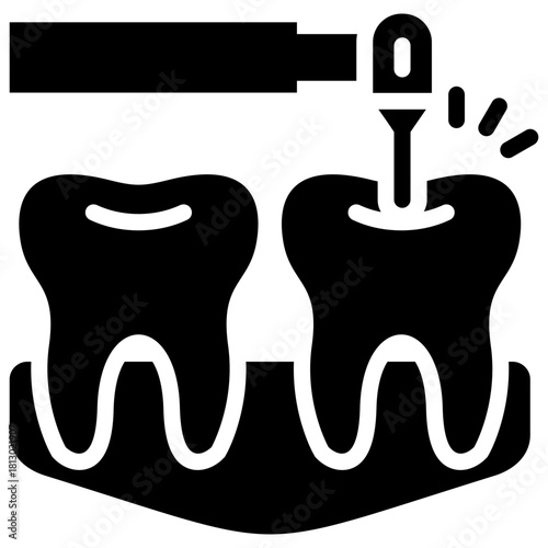 Drilling tooth icon for dental, website, application, printing, document, poster design, etc