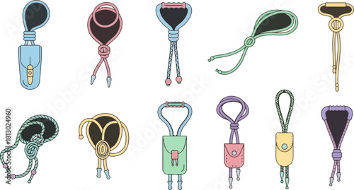 Colorful Climbing Harnesses Set for Safety and Outdoor Activities