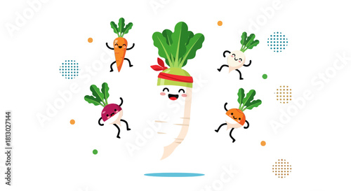 Joyful Vegetables Doing Exercise And Training With Unique And Wonderful Expressions