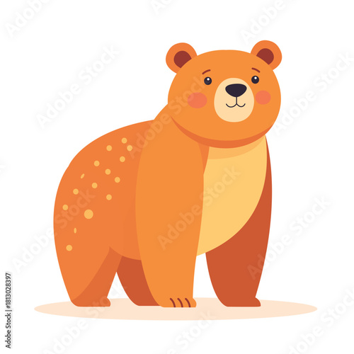 Cute Cartoon Bear Vector Illustration