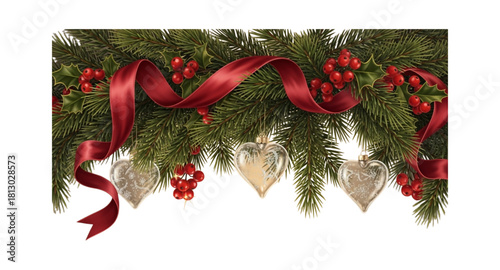 christmas decoration on white background