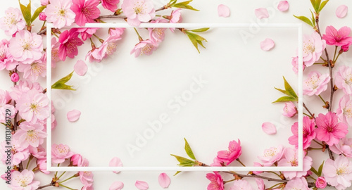 pink flowers frame