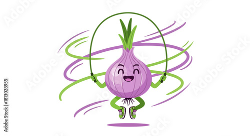 Onion Animated Skipping Rope, Celebrating Joyful Exercise and Healthy Living