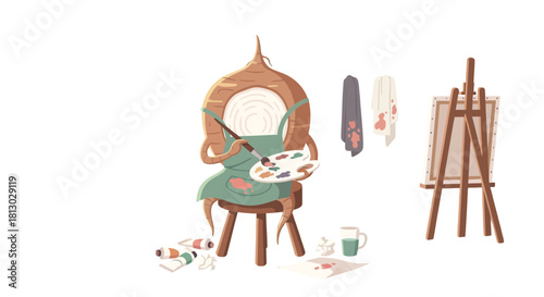 Onion Artist: Whimsical Depiction Of Creativity And The Artistic Process