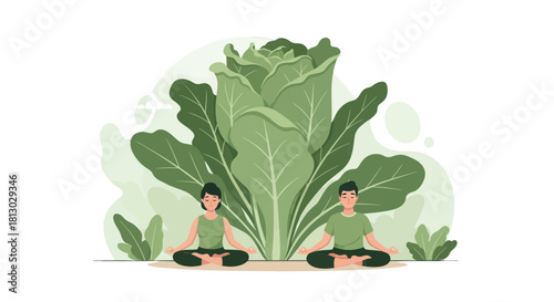 Meditative Couple Experiencing Peaceful Contemplation and Mindful Awareness Outdoors