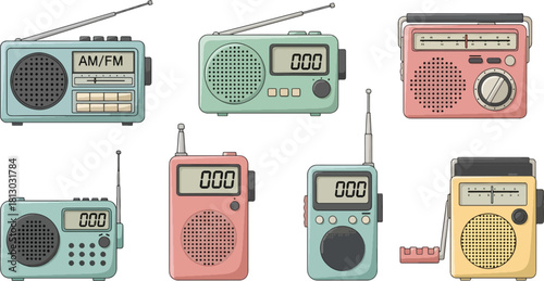 Colorful Retro Portable Radios in Various Styles and Colors